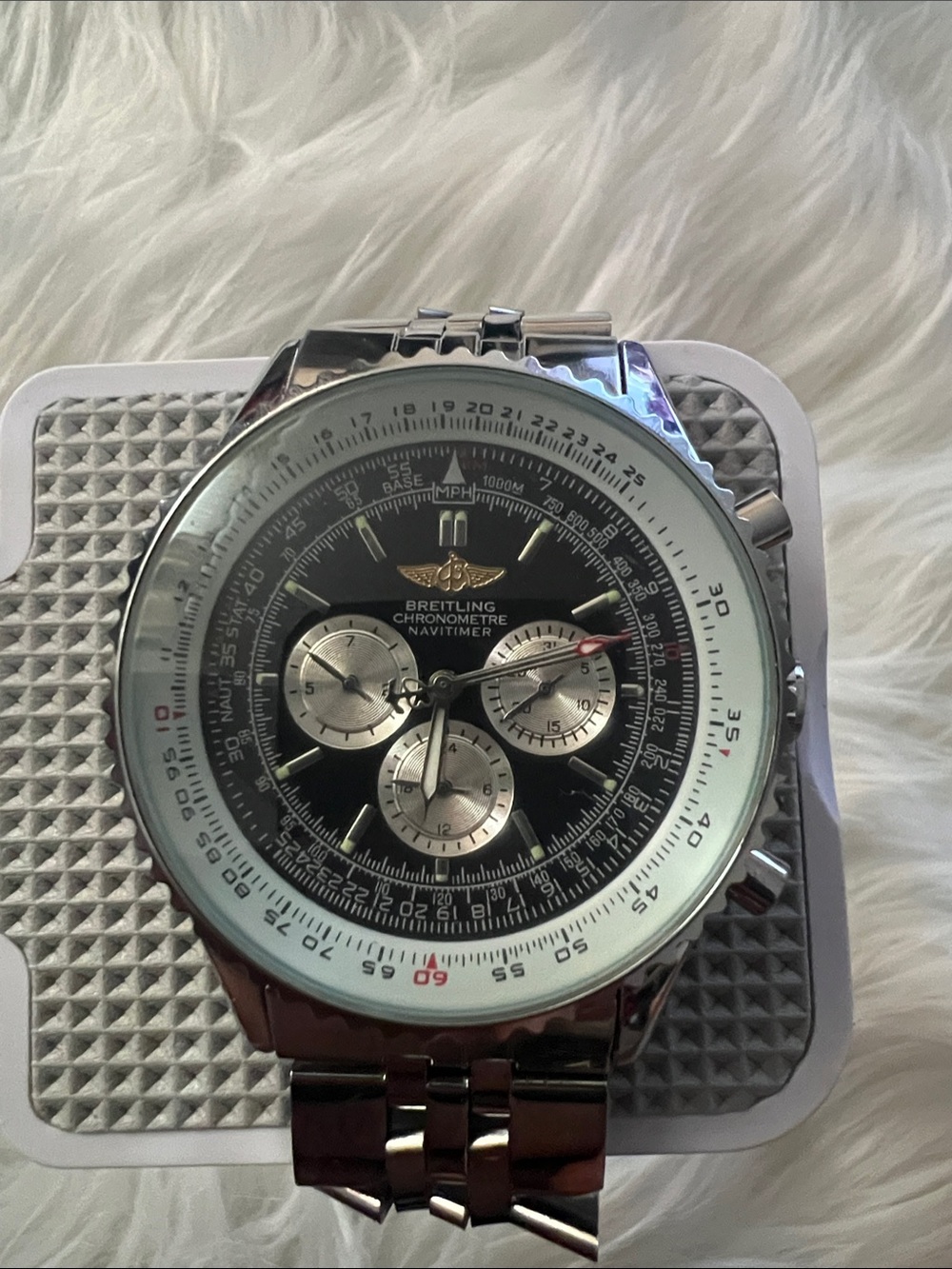 Breitling Black Dial Stainless Steel Men's Chronograph Watch
